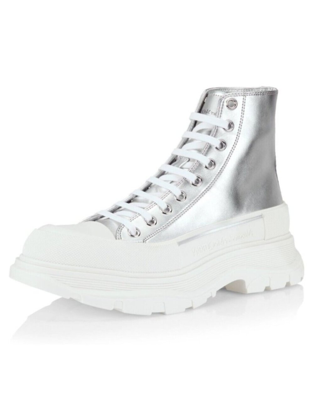 Alexander McQueen Men's Tread Slick Leather Sneakers Boots Size 43.5 J / US 10.5